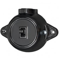 Vintage Διακόπτης Αλέ-Ρετούρ Μαύρος Επίτοιχος IP20 Old-Type 190198